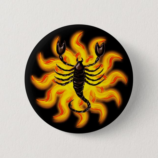 Macaron Rond 5 Cm Fiery Scorpio (Devant)