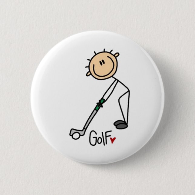 Macaron Rond 5 Cm Figure de bâton de golf (Devant)