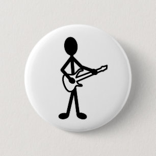 Macaron Rond 5 Cm Figure de bâton guitariste
