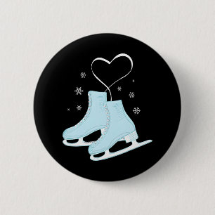 Macaron Rond 5 Cm Figure Patinage sur glace Coeur Figure Patinage Am