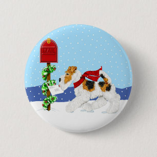 Macaron Rond 5 Cm Fil Fox Christmas Mail