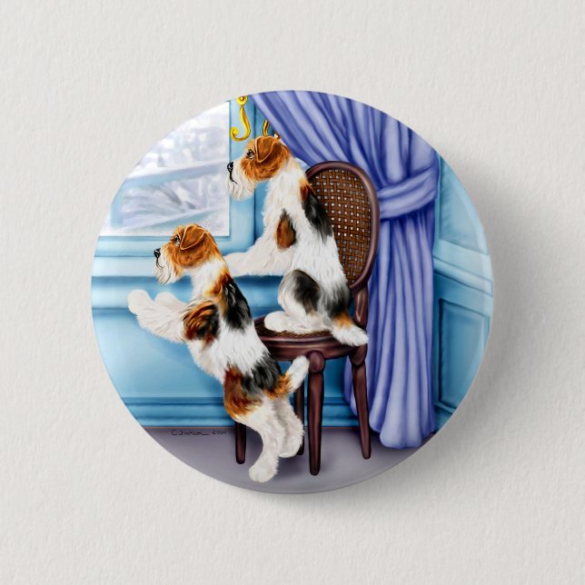 Macaron Rond 5 Cm Fil Fox Terrier Parlor Pals (Devant)
