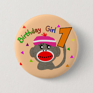 Macaron Rond 5 Cm Fille "1" d'anniversaire ans
