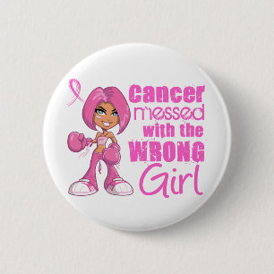Macaron Rond 5 Cm Fille 1 de combat de cancer du sein