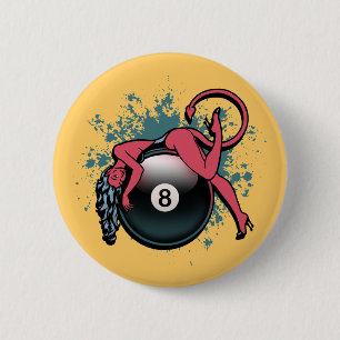 Macaron Rond 5 Cm Fille 8-Ball de diable