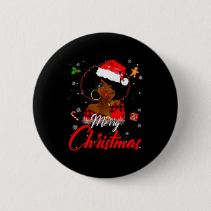 Macaron Rond 5 Cm Fille Africaine Noire Américaine Melanin Noël Sant