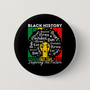 Macaron Rond 5 Cm Fille afro honorant le passé inspirant le futur Bl