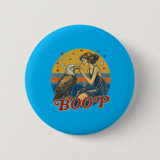 Macaron Rond 5 Cm Fille Aigle Drôle de Main Boop Nez Patriote Drôle