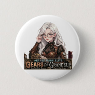 Macaron Rond 5 Cm Fille Anime Élite Aether Punk Steampunk Engrenages