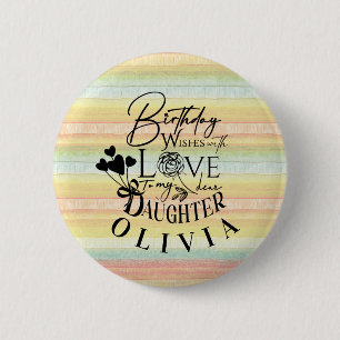 Macaron Rond 5 Cm Fille Anniversaire Calligraphie Nom personnalisé