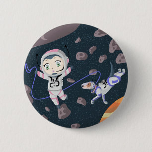 Macaron Rond 5 Cm Fille Astéroïde