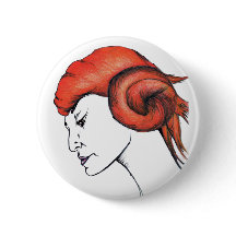 Fille aux cheveux orange mandarine Portrait d'art
