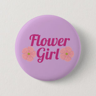 Macaron Rond 5 Cm Fille aux fleurs