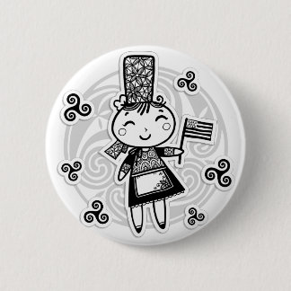 Macaron Rond 5 Cm Fille bretonne