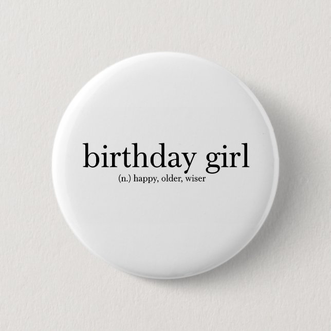 Macaron Rond 5 Cm Fille d'anniversaire (Devant)