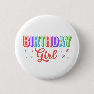 Macaron Rond 5 Cm Fille d'anniversaire