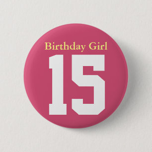 Macaron Rond 5 Cm Fille d'anniversaire 15