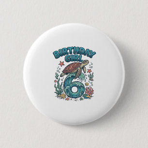 Macaron Rond 5 Cm Fille d'anniversaire 6 Tortue de mer Conception de