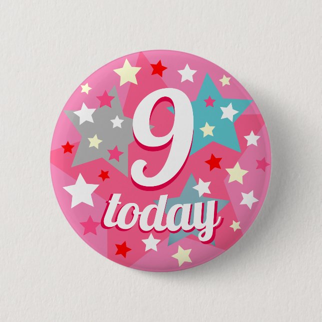 Macaron Rond 5 Cm Fille d'anniversaire personnalisée n'importe quel  (Devant)