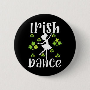 Macaron Rond 5 Cm Fille Danseuse Danse irlandaise Dance St Patrick's