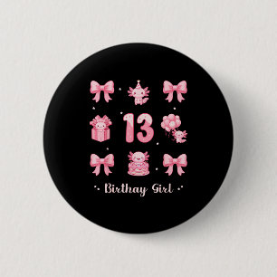 Macaron Rond 5 Cm fille de 13 ans anniversaire rose coquette noeud p