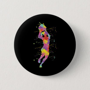 Macaron Rond 5 Cm Fille de basket-ball 2