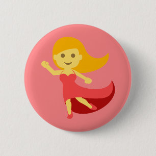 Macaron Rond 5 Cm Fille de danse Emoji