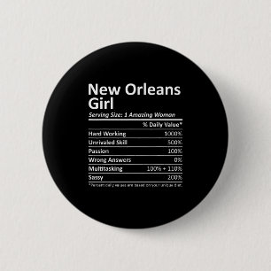 Macaron Rond 5 Cm Fille de la Nouvelle-Orléans La Louisiane Ville Am