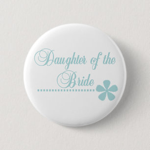 Macaron Rond 5 Cm Fille de l'élégance de Teal de jeune mariée