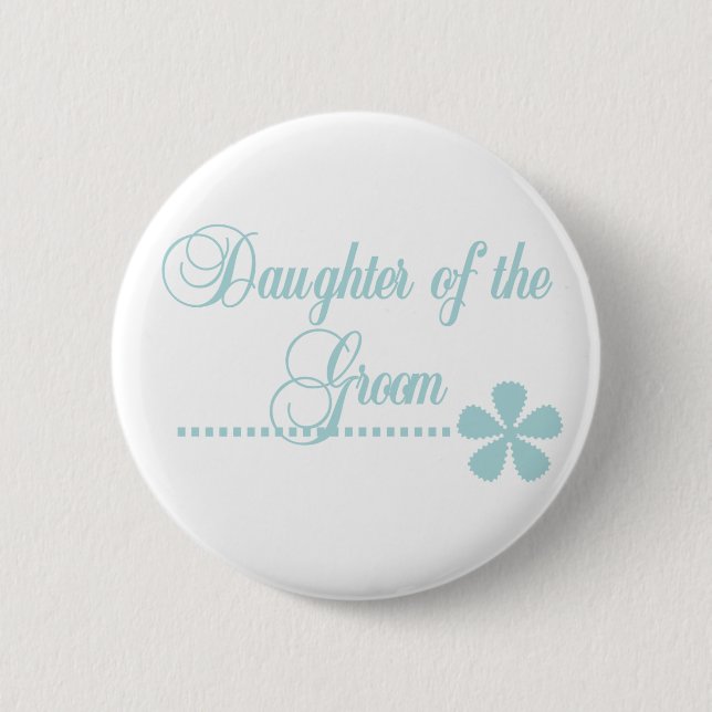 Macaron Rond 5 Cm Fille de l'élégance de Teal de marié (Devant)