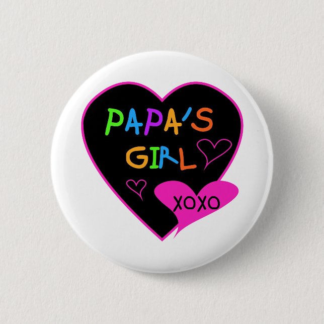 Macaron Rond 5 Cm Fille de Papa Tee - shirts, Casquettes, Mugs, Bout (Devant)