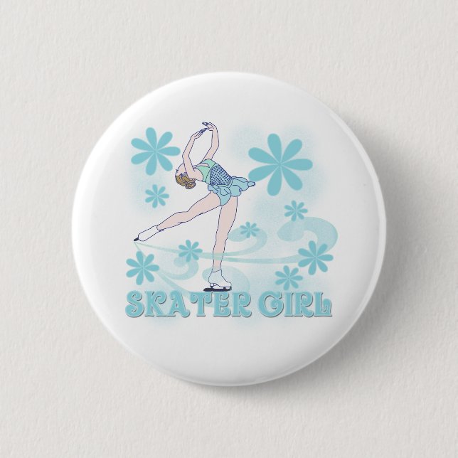 Macaron Rond 5 Cm Fille de patineur (Devant)