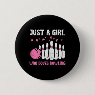 Macaron Rond 5 Cm Fille de quilles aime juste le bowling Filles mign