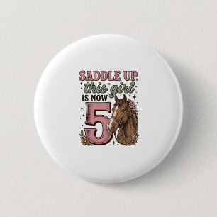 Macaron Rond 5 Cm Fille de selle 5e anniversaire Cheval Chemise de C