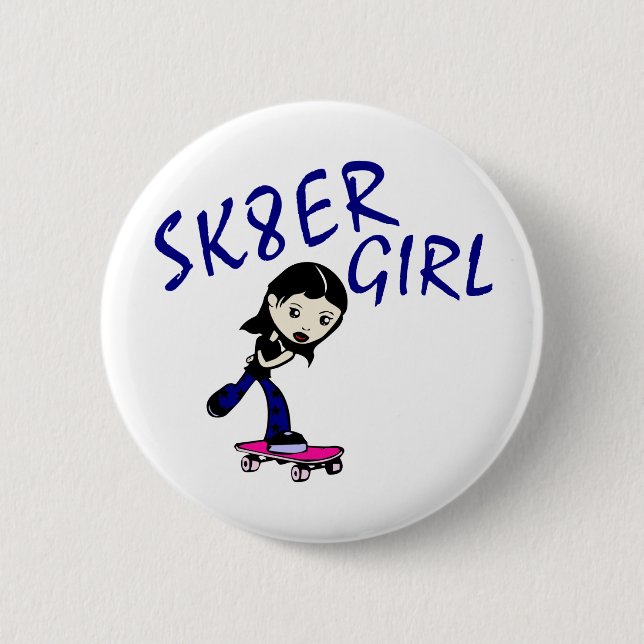 Macaron Rond 5 Cm fille de sk8er (Devant)