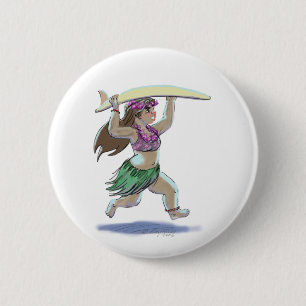 Macaron Rond 5 Cm fille de surfer