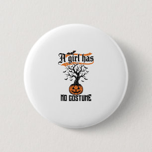 Macaron Rond 5 Cm Fille d'Halloween sans costume Citrouille vintage_