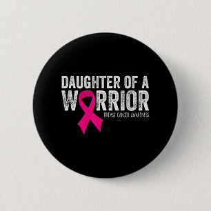 Macaron Rond 5 Cm Fille d'un guerrier Sensibilisation au cancer du s