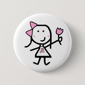 Macaron Rond 5 Cm Fille et ruban rose