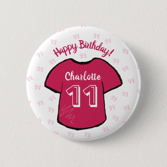 Macaron Rond 5 Cm Fille football / chemise de football n'importe que (Devant)