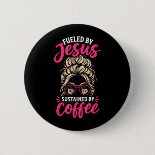 Macaron Rond 5 Cm Fille Jésus Café Femmes Foi Chrétienne Croyante
