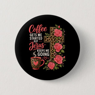 Macaron Rond 5 Cm Fille Jésus Café Femmes Foi Chrétienne Croyante