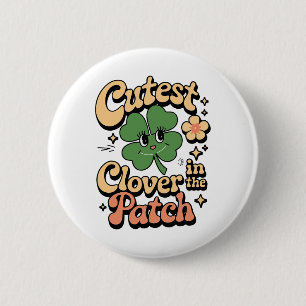 Macaron Rond 5 Cm Fille la plus mignonne trèfle dans le patch par 