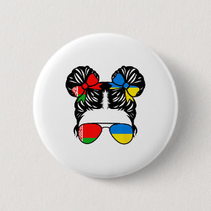 Macaron Rond 5 Cm Fille moitié biélorusse moitié ukrainienne Biéloru