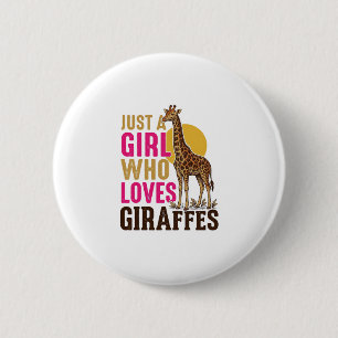 Macaron Rond 5 Cm Fille qui aime les girafes Vintage Girafe T-shirt