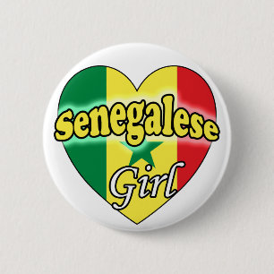 Macaron Rond 5 Cm Fille Sénégalaise