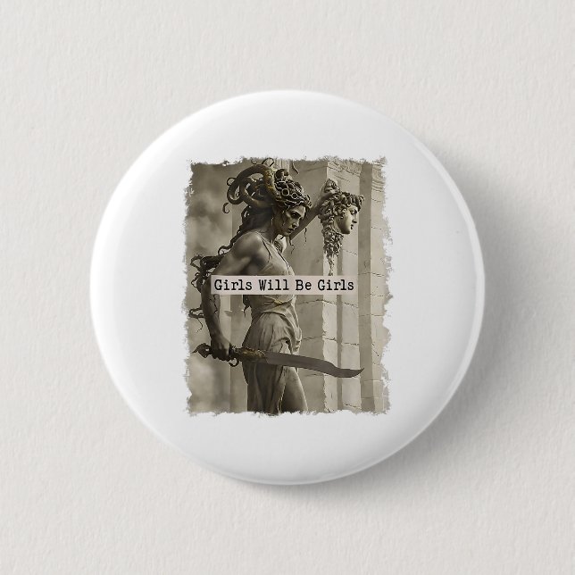 Macaron Rond 5 Cm Fille sera Filles Medusa Débardeur_1 (Devant)