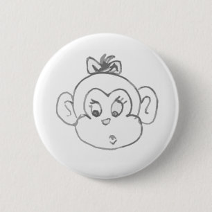 Macaron Rond 5 Cm Fille singe