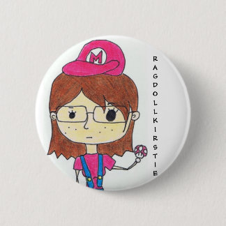 Macaron Rond 5 Cm Fille superbe de geek
