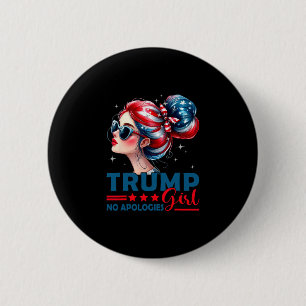 Macaron Rond 5 Cm Fille Trump Sans Excuses Bun Emmêlés Lunettes De S